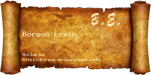 Borsos Ervin névjegykártya
