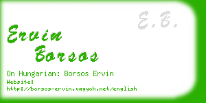 ervin borsos business card